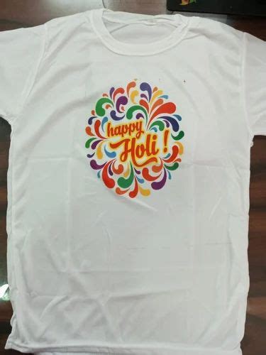 Round White Holi T Shirt Half Sleeves Printed At Rs 68 In Panchkula