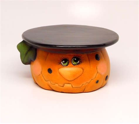 Ceramic Pumpkin Pillar Candle holder Halloween Decoration