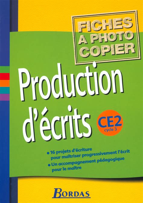 Production D Crits Ce Fiches Photocopier Enseignant Ed