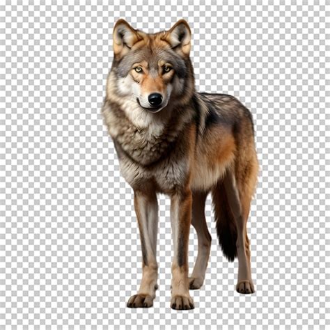 Lobo De Corpo Inteiro Isolado Em Fundo Transparente PSD Premium