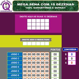 Mega Sena 15 Dezenas 100 Garantindo A Quina