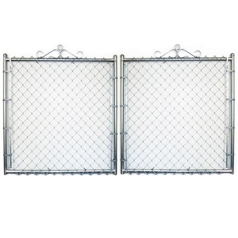 6 Ft H X 12 Ft W Galvanized Steel Drive Thru Chain Link Fence Gate With