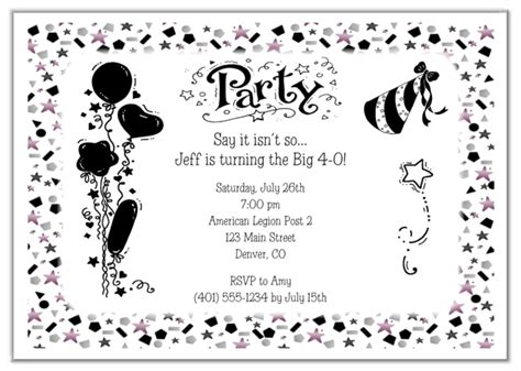 Free Printable Personalized Birthday Invitations For Adults Download