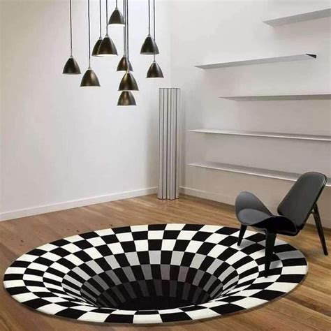 Tapis Illusion D Optique Tapis Vortex Le Plus Original Noir Blanc