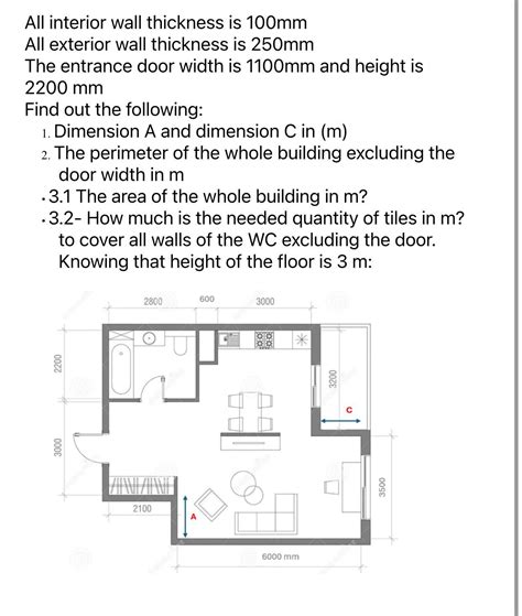 All interior wall thickness is 100mmAll exterior wall | Chegg.com