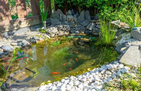 Japanese Garden Pond in the Spring 02 Stock Image - Image of tree ...