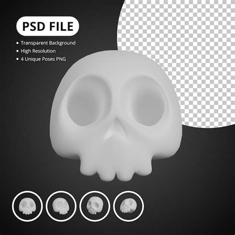 Conjunto De 3d Cráneo Para Halloween 3d Interpretación Archivo