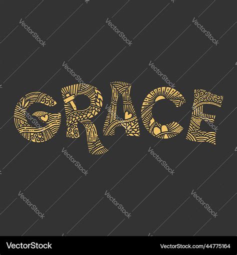 Word grace a description of gods Royalty Free Vector Image