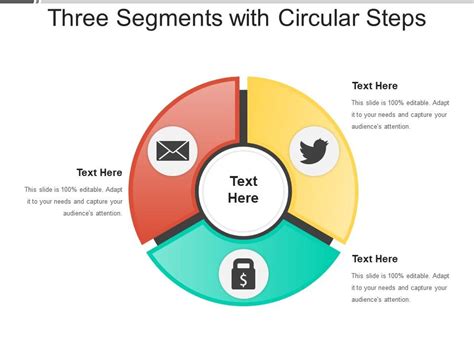 Three Segments With Circular Steps PowerPoint Presentation Templates