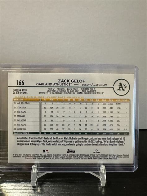 2024 Topps Series 1 Zack Gelof Rookie RC Oakland A S 166 EBay