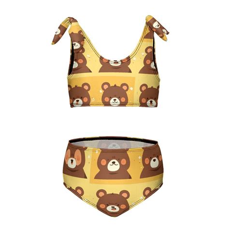 Cartoon Cute Bear Girl S Piece Bikini Set Beach Sport Swimsuit Swimwear Y Cm Walmart