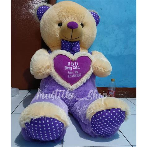 Boneka Beruang Teddy Bear Jojon Jumbo Meter Costum Nama Lazada