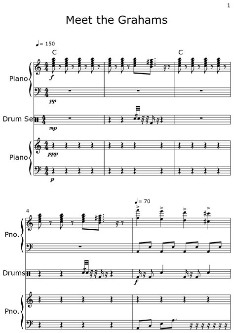 Meet The Grahams Sheet Music For Piano Drum Set