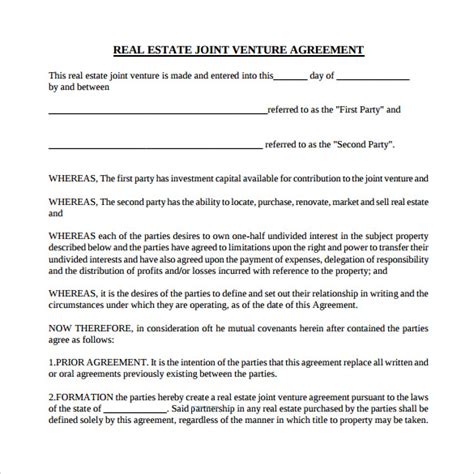 Free 15 Sample Real Estate Partnership Agreement Templates In Pdf Ms