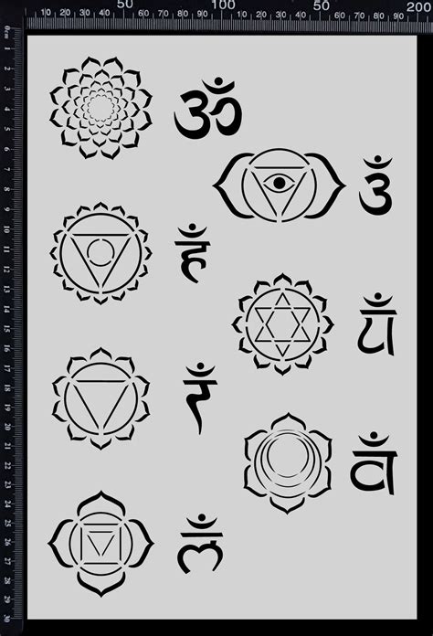 Chakras Set Stencil 200mm X 300mm Whichcraft Do You Do