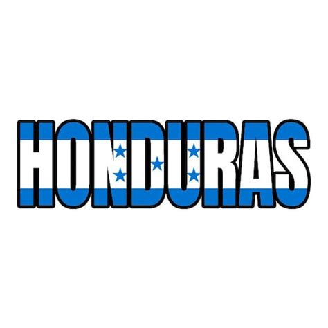 Honduras Flag Text Word Art Island Vector Eps Dxf Svg Etsy