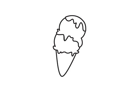 Ice Cream Cone Melt Outline Graphic by info.natastudio · Creative Fabrica