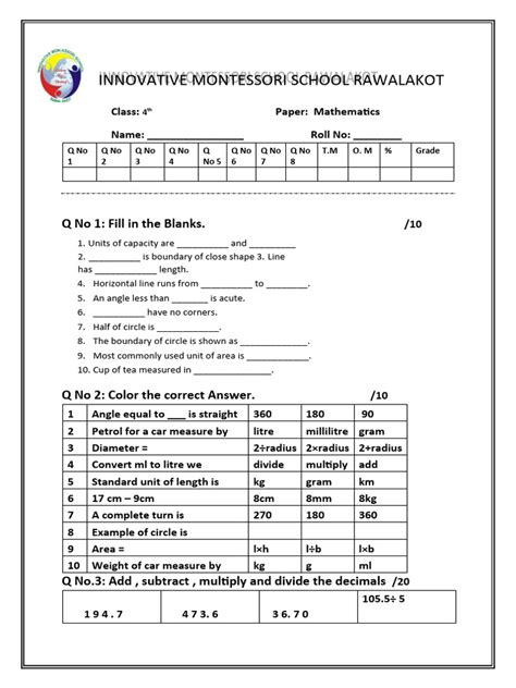 4th Class Innovative Pdf