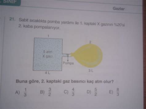 S N F Kimya Gazlar Sorusu Eodev