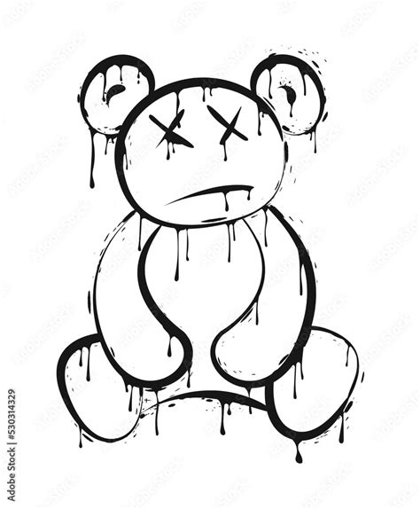 Ripped Teddy Bear Drawing