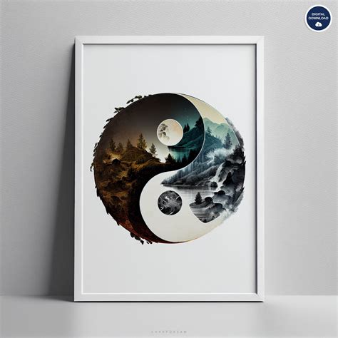 Yin Yang Printable Wall Poster Balance Print Ying Yang Wall Art Zen