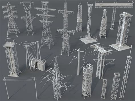 Artstation Electric Towers 20 Pieces Resources