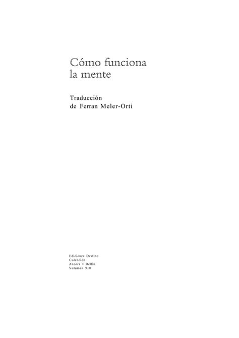 Steven Pinker Como Funciona La Mente Pdf