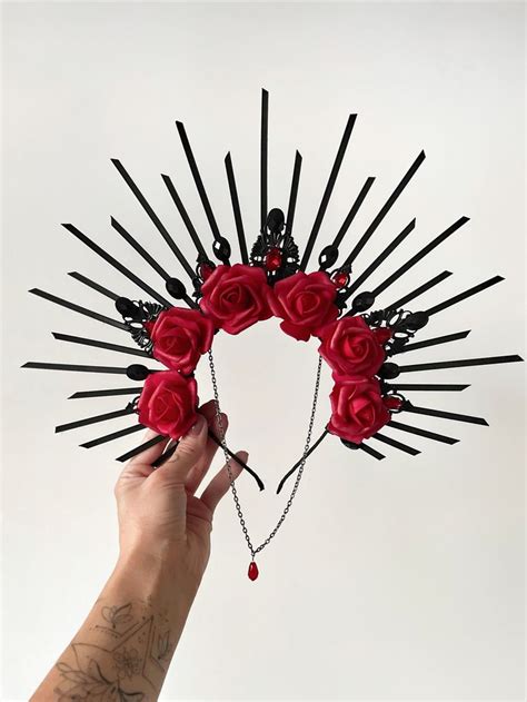 Serre T Te Fleur Frida Khalo Couronne Halo Rouge Couronne De