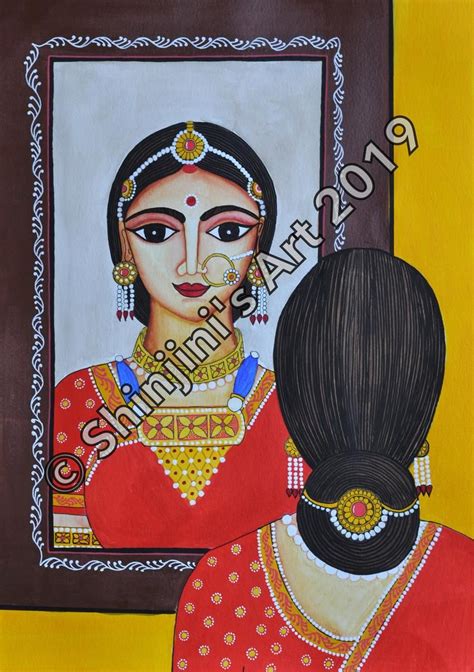 The Rajasthani Bride Indian Folk Art Etsy Contemporary Folk Art