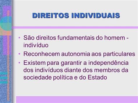 O que são direitos individuais brainly br