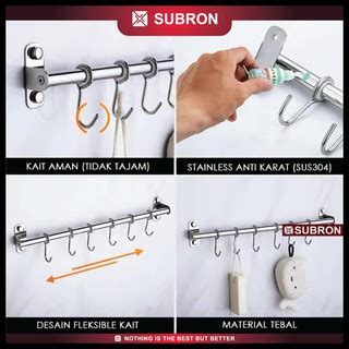 Jual Subron Sus304 Kitchen Bar 40Cm 60 Cm Rak Gantungan Dapur Stainless