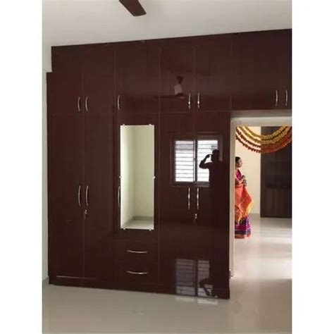 Brown Teak Wood Laminated Wardrobe Size Dimension Feet Height At