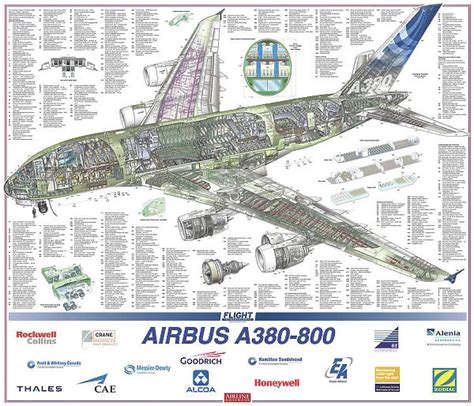 Airbus A380 800 Cutaway Poster 1570891 Framed Prints Wall Art