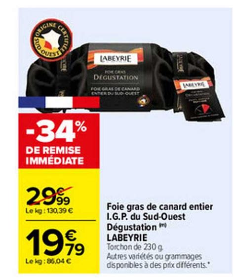 Offre Foie Gras De Canard Entier I G P Du Sud Ouest D Gustation