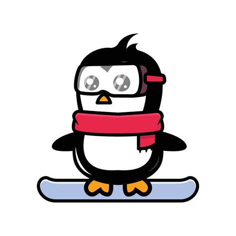 Cute Penguin Skiing Mascot Design 5143816 Vector Art At Vecteezy