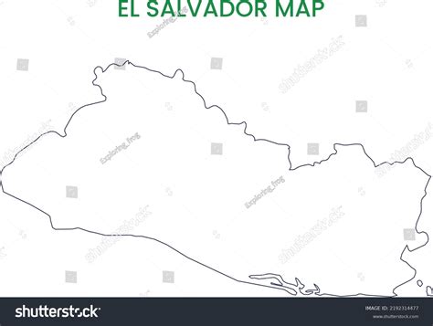 High Detailed Map El Salvador Outline Stock Vector Royalty Free