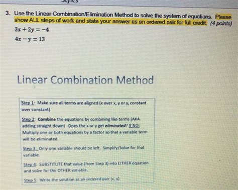 [solved] 3 Use The Linear Combination Elimination Method To Solve The