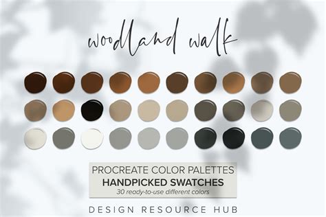 Procreate Color Palette Woodland Walk Gráfico Por Design Resource Hub