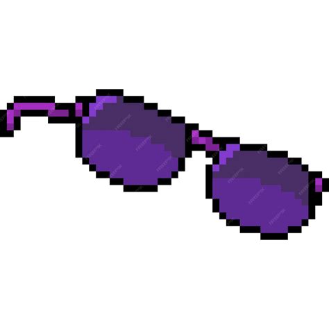 Premium Vector Pixel Art Of Violet Fashion Sunglasses