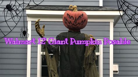 Walmart Gemmy Animated Giant Posable Pumpkin Ghoul 12 Ft Youtube