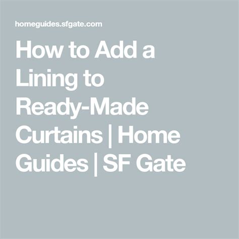 How to Add a Lining to Ready-Made Curtains