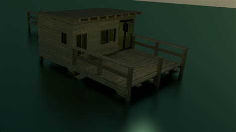 3d Model Old Fishing Shack Turbosquid 1385521