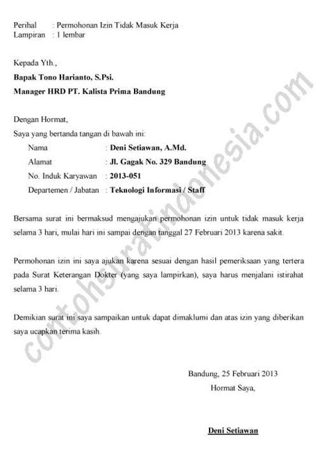 Pelajari 12 Contoh Surat Izin Libur Kerja Ppt Surat Dinas