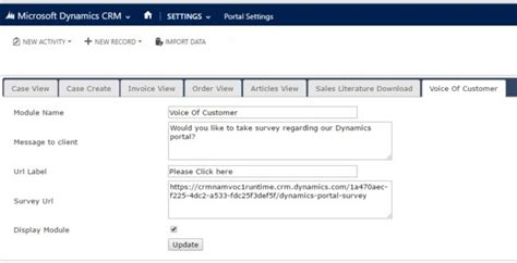 Microsoft CRM Voice Of Customer Integrated With Dynamics Portals CRM