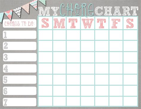 Free Chore Chart Template For Kids | Template.vercel.app