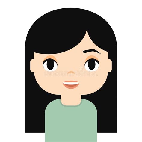 Avatar De Femme Avec Le Visage De Sourire Personnage De Dessin Animé