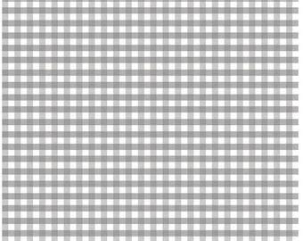 Grey Gingham Fabric Etsy