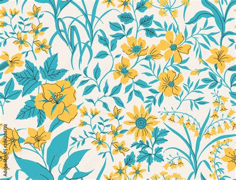 Vintage Blue Flower Pattern Background Best Flower Site