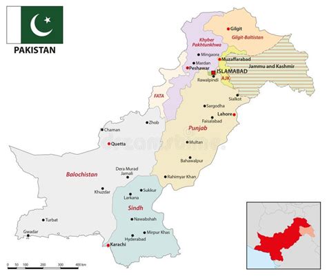 Mapa Administrativo De La Rep Blica Isl Mica De Pakist N Ilustraci N