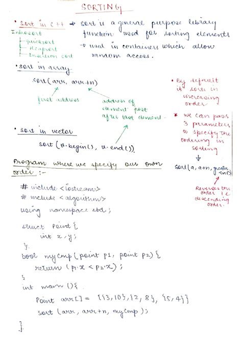 Handwritten Notes Sorting Data Structures And Algorithms Studocu